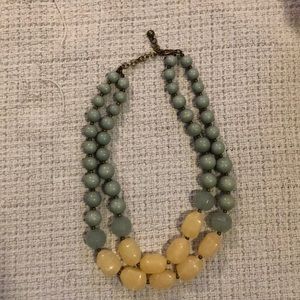 Teal and White beaded necklace
